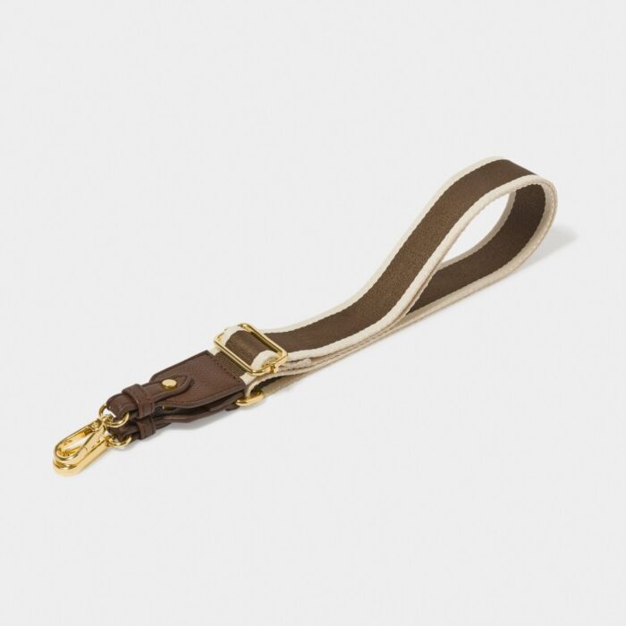 Katie Loxton Canvas Bag Strap - Chocolate Stripe
